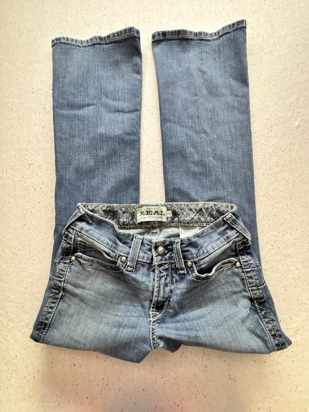 Ariat REAL Denim Womens Mid Rise Bootcut Jeans 29S Stretch Western Riding